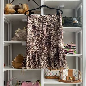 Blumarine Cheetah Printed Silk Skirt 🐆